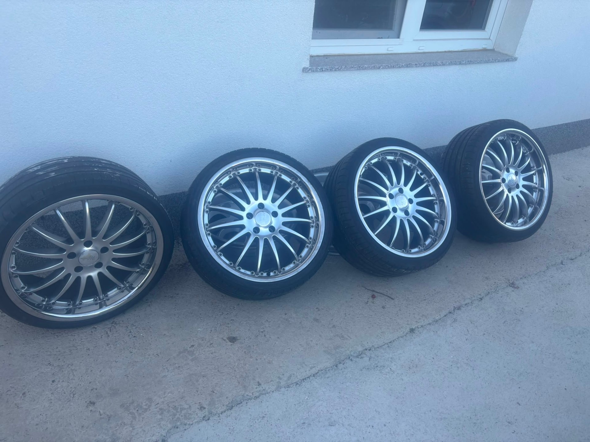 Set of four polished alloy wheels