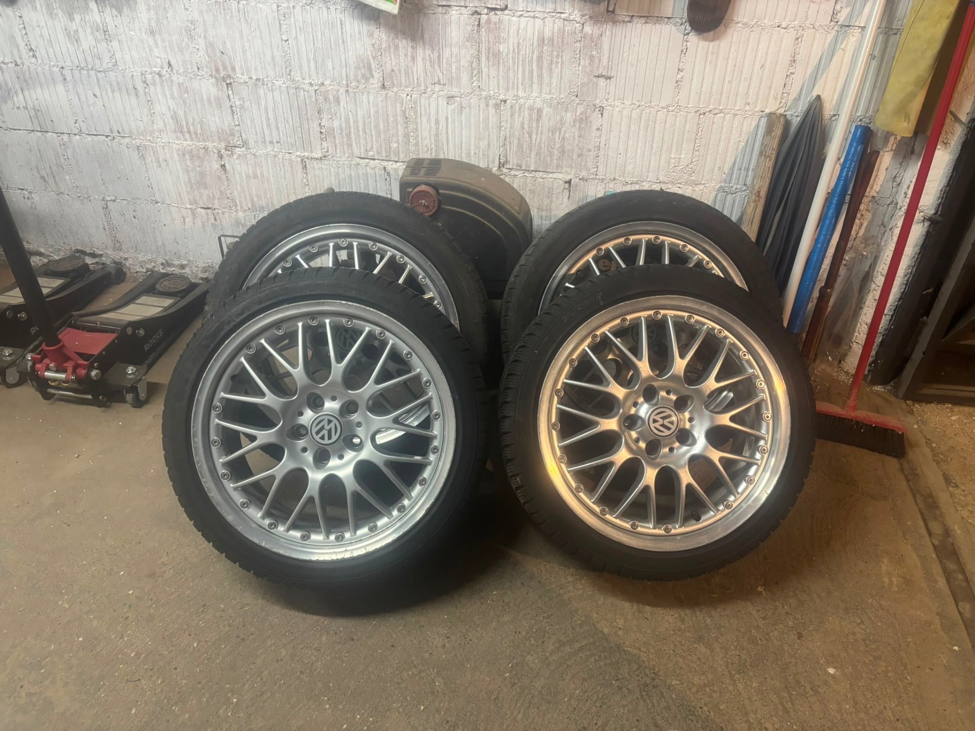 Volkswagen BBS-style split-rim alloy wheels ready for fitting